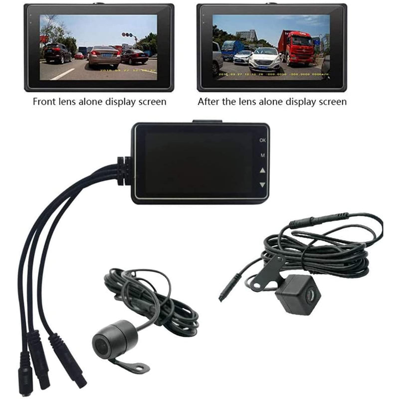 Motorcycle Driving Recorder Waterproof Dual Lens Video HD 1080p Dash Cam Front and Rear Motorbike Camera