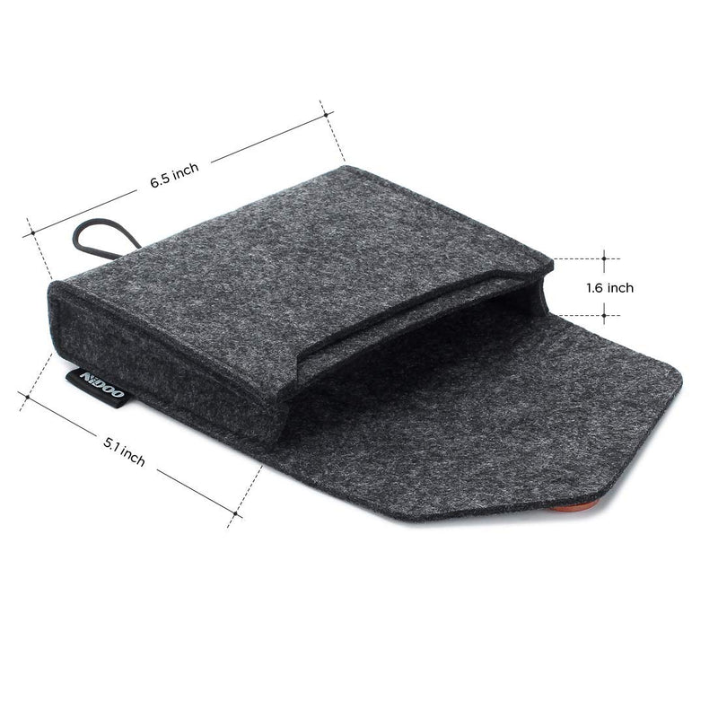 NIDOO Portable Felt Storage Bag, Electronics Accessories Protective Case Pouch for MacBook Power Adapter, Mouse, Cellphone, Cables, SSD, HDD, Power Bank, Portable External Hard Drive, Dark Gray
