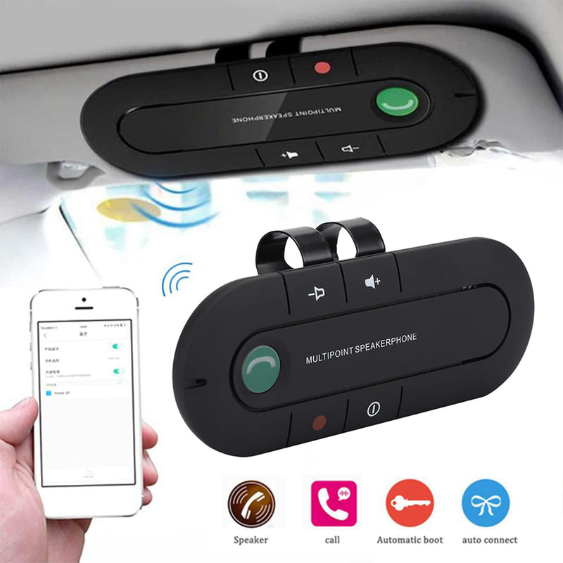 Car Handsfree Speaker Kit withSun Visor and Car Charger, Supports Handsfree Call Music