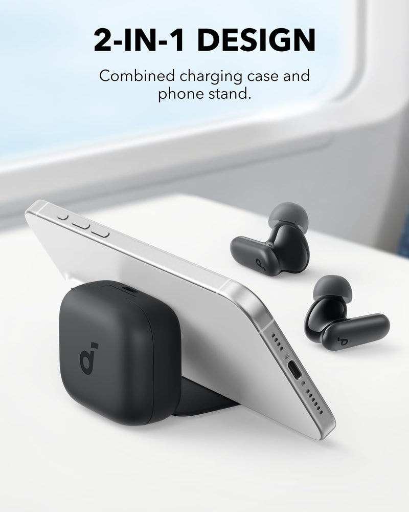 Soundcore P30i by Anker Noise Cancelling Earbuds, Strong and Smart Noise Cancelling, Powerful Bass, 45H Playtime, 2-in-1 Case and Phone Stand, IP54, Wireless Earbuds, Bluetooth 5.4 (Black) Black