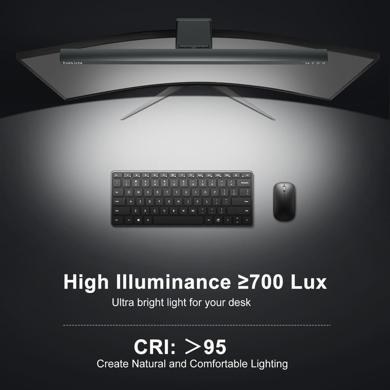 Computer Monitor Light Bar, Auto On/Off Screen Monitor Lamp for Eye Caring, Motion Sensing Desk Lamp with Touch Control, No Screen Glare Space Saving Desk/Office/Home/Game Auto-On/Off