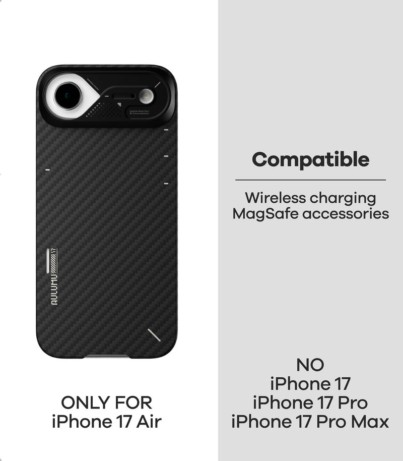 Aulumu AC01 for MagSafe Sticker + A17 Aramid Fiber iPhone Air Case Compatible with MagSafe