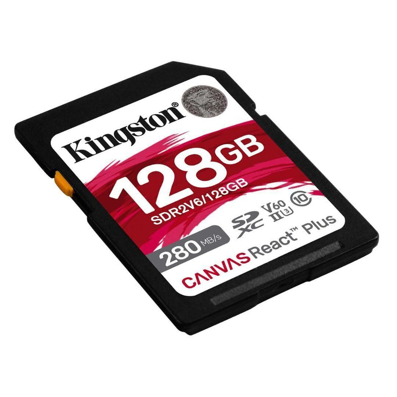 [AUSTRALIA] - Kingston Canvas React Plus V60 SD 128GB SDXC UHS-II 280R/100W U3 V60 for Full HD/4K Black 