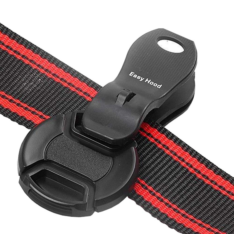 Easy Hood Clip-On Lens Cap Keeper, Anti Lost Camera Lens Cap Holder Strap Keeper Buckle Clip for 40.5-77mm Canon Nikon Sony Pentax Olympus Fujifilm DSLR