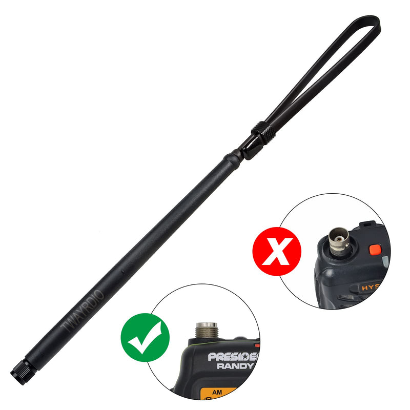 [AUSTRALIA] - TWAYRDIO Tactical CB Antenna TNC Upgrade for President Randy, Randy II FCC Handheld CB Radio - 27MHz (TX/RX) 