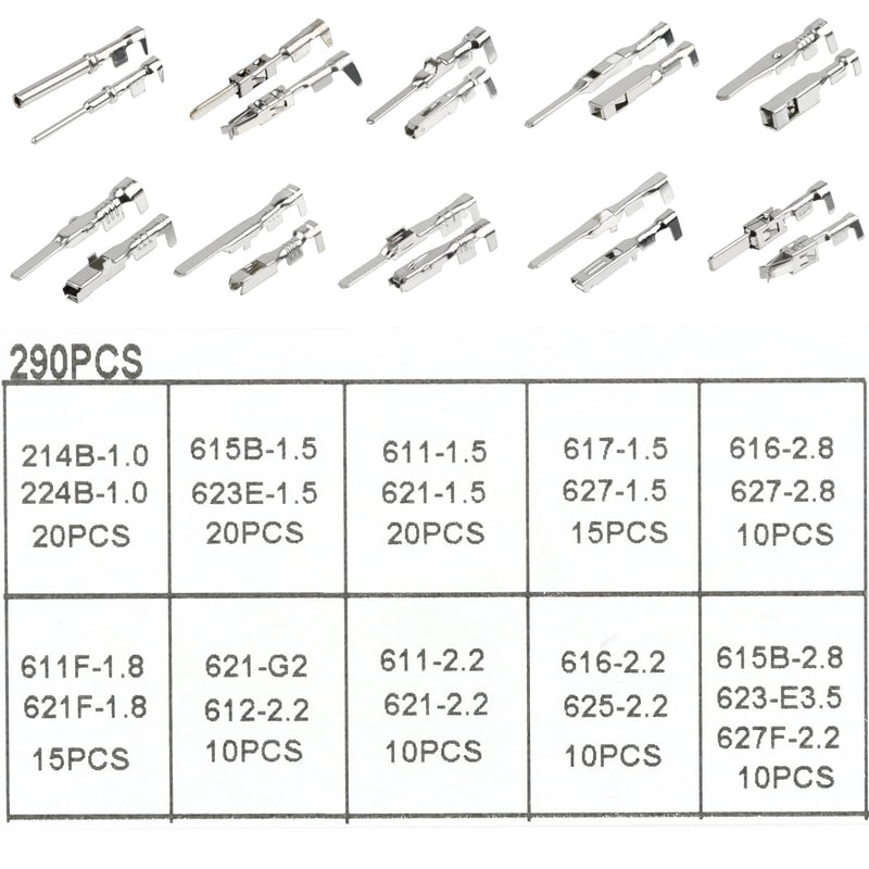 708 Piece Connector Pins Kit, Car Plug Pin Accessories 1/1.5/1.8/2.2/2.8/3.5 mm, Male and Female Wire Seals, Removal Tool Set for Motorcycles, Cars and Boats