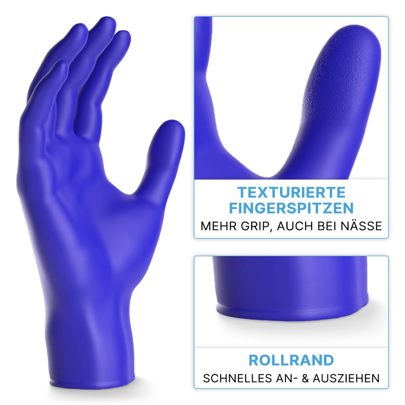 [AUSTRALIA] - ARNOMED Disposable Gloves XL, Nitrile Gloves, Accelerator-Free, Latex-Free, Disposable Gloves in Violet Blue, Allergy Friendly Rubber Gloves, Disposable Gloves in S, M, L, XL, Pack of 100 