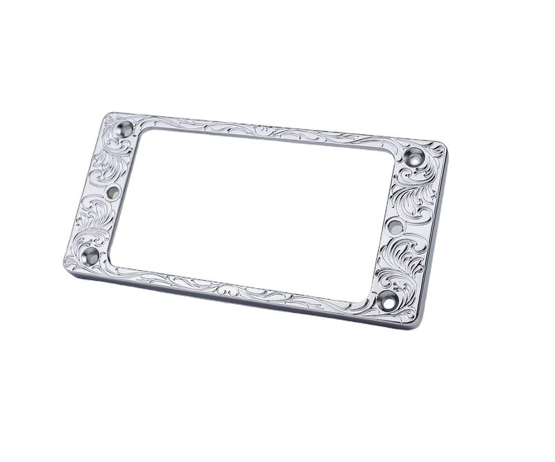Guyker Metal Flat Humbucker Cover, Pickup Mounting Ring Set - Bridge Neck Pickups Frame Replacement Part for Electric Guitar or Precision Bass(2PCS, PR008 Chrome) PR008, chrome
