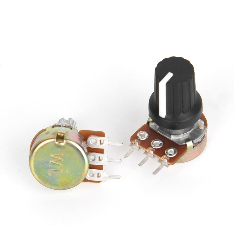 SCOOYUCK B10K Potentiometer 3-Pin Linear Taper Adjustable Rotary Potentiometer with Knob Pack of 5