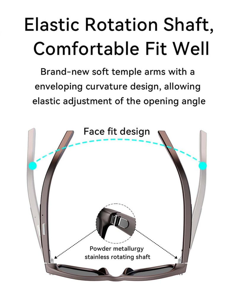 W & O AI Smart Glasses with Camera,8MP Photo Camera Sunglasses,1080P Video Recording Glasses with Dual Mic Noise Cancellation,Bluetooth,Real-Time Translation,for Men Women(Sunglass Lenses) Dark lenses