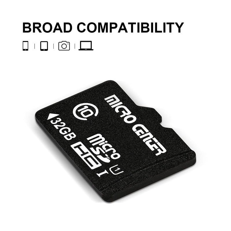 Micro Center 32GB Class 10 Micro SDHC Flash Memory Card with Adapter for Mobile Device Storage Phone, Tablet, Drone & Full HD Video Recording - 80MB/s UHS-I, C10, U1 (5 Pack) 32GB - 5 pack