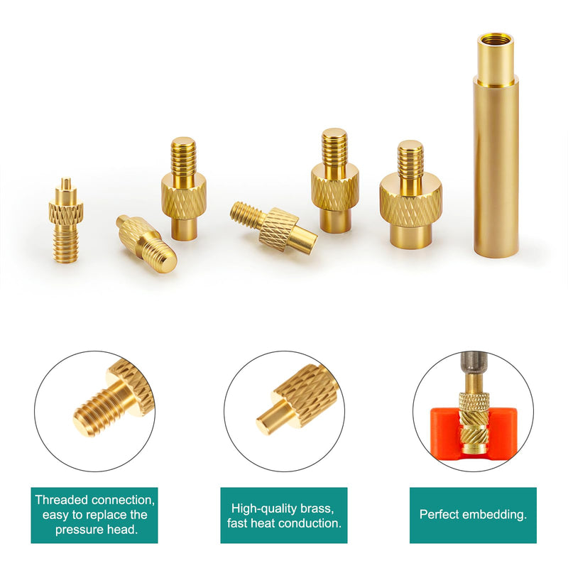 310-Piece Threaded Insert Soldering Tips Set, 100 W LCD Adjustable Temperature Soldering Iron with 6 Soldering Tips, 300 Thread Inserts M2 M2.5 M3 M4 M5 M6 M8 3D Print Melting Nuts etc
