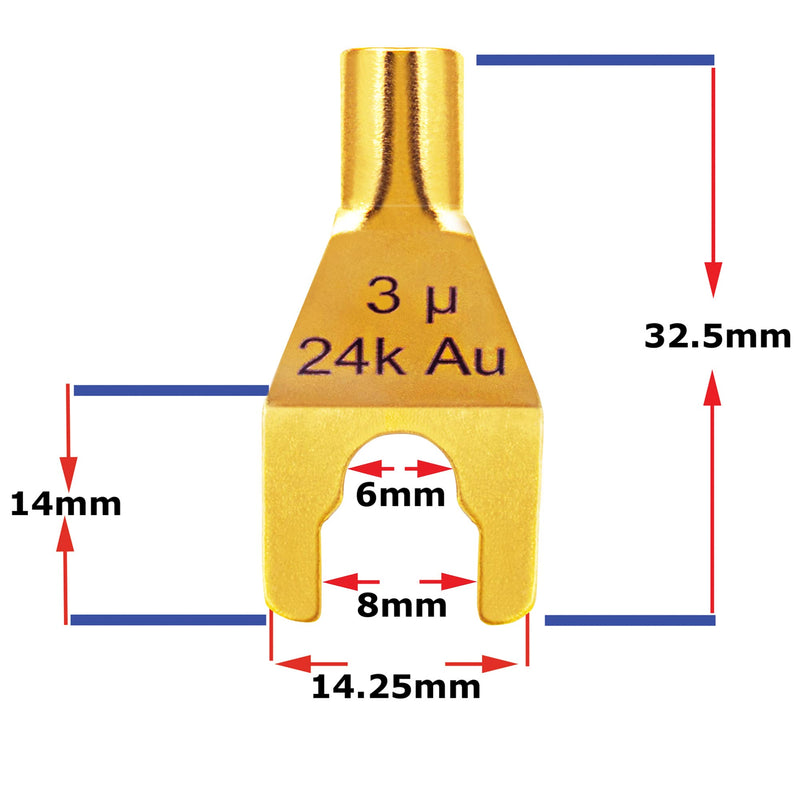 [AUSTRALIA] - WORLDS BEST CABLES 6 Foot - Canare 4S11 – Audiophile Grade - HiFi Star-Quad Speaker Cable Pair with Eminence Gold Banana & Spade Connectors 