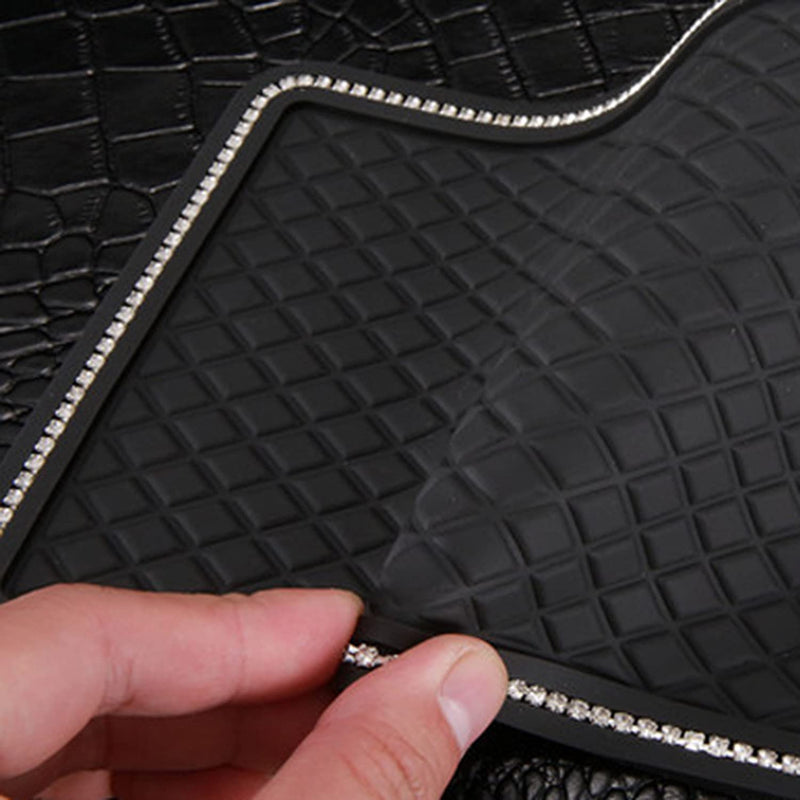 Glitter Bling Crystal Anti-Slip Phone Hold Dashboard Sticky Pad Non-Slip Mat (Black) Black
