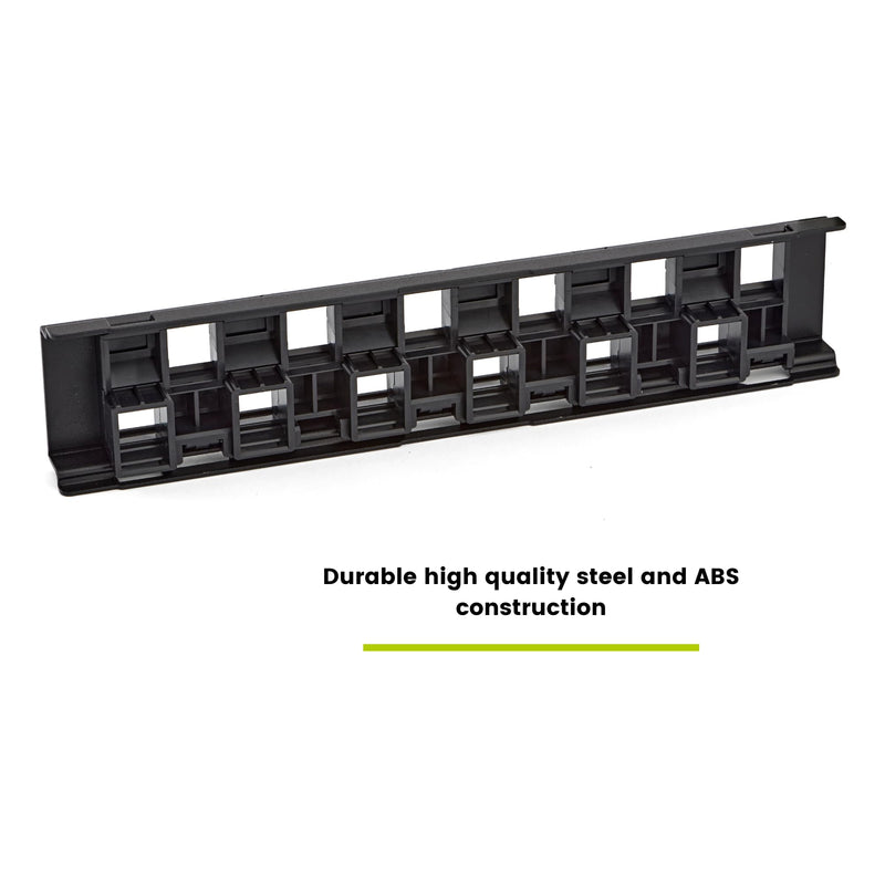 TRUE CABLE Cat6A Unshielded 12-Port Blank Toolless Modular Keystone Patch Panel, 3-D Staggered Design, Wall Mount with 89D Bracket & Mounting Hardware, High Density, Cat5e & Cat6 Compatible, Black