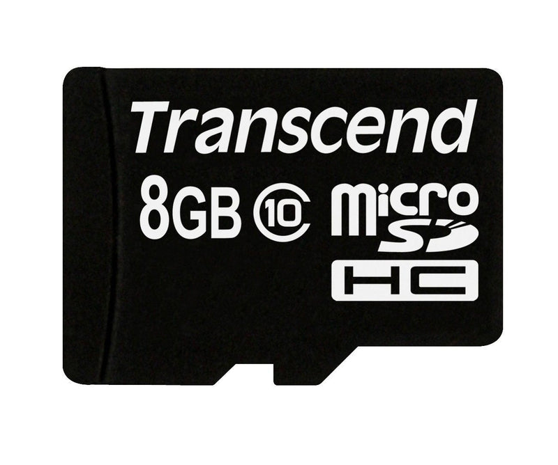Transcend 8 GB Class 10 microSDHC Flash Memory Card TS8GUSDHC10 Standard Packaging