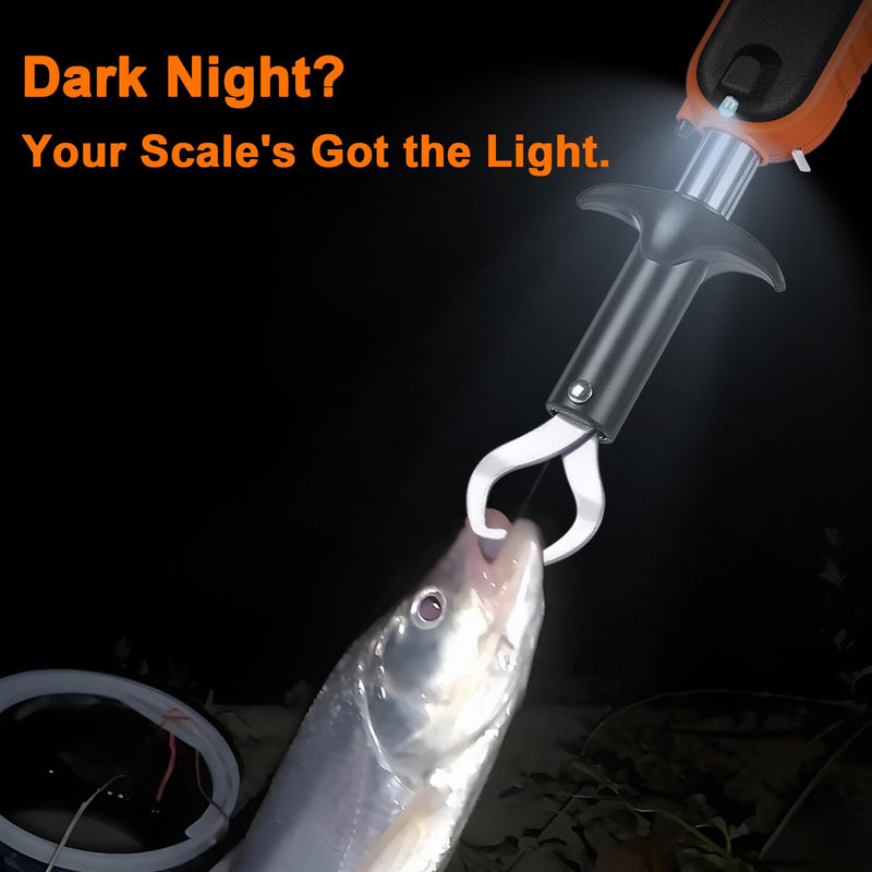 [AUSTRALIA] - Fuzion Fish Scale, Professional Fishing Scale - 110lb Capacity, Waterproof, Night Light, Memory & Tape Measure | Portable Fish Weigh Kit w/Lip Gripper, Batteries & Pouch 