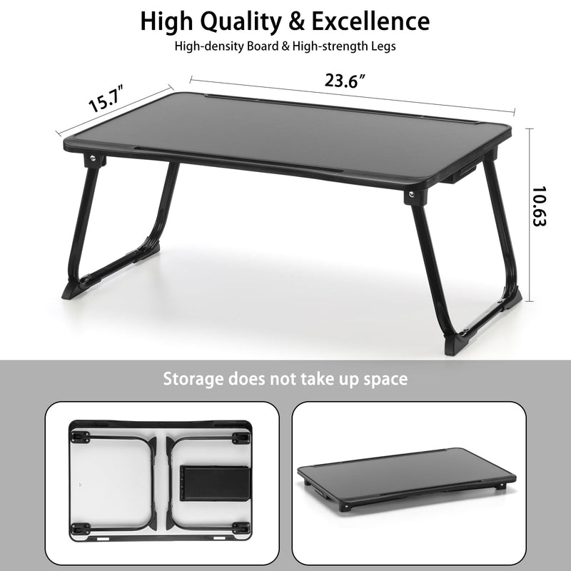 ‌CELNAVOS Lap Desk - 23.6" Large Portable Laptop Stand with Metal Legs, Built-in Storage Drawer & Non-Slip Lip - for Home Office, Gaming, Writing, Meals, Fits Adults and Kids