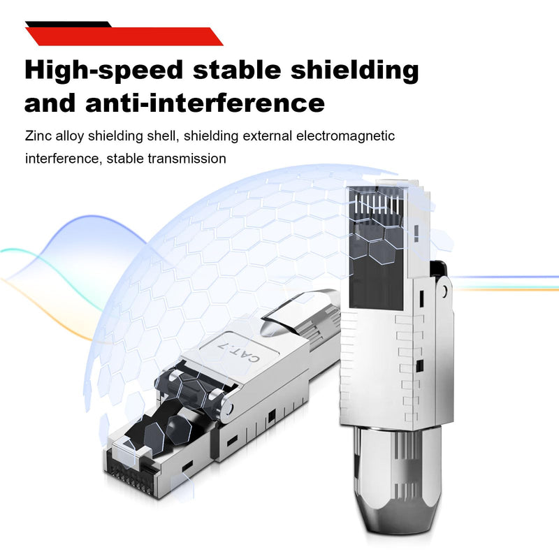 [AUSTRALIA] - RUIZHI Pack of 8 10 Gbps RJ45 CAT7 Network Connectors LAN Connector Cat 7 Tool-free for Patch Cable Installation Cable CAT7 CAT6A 