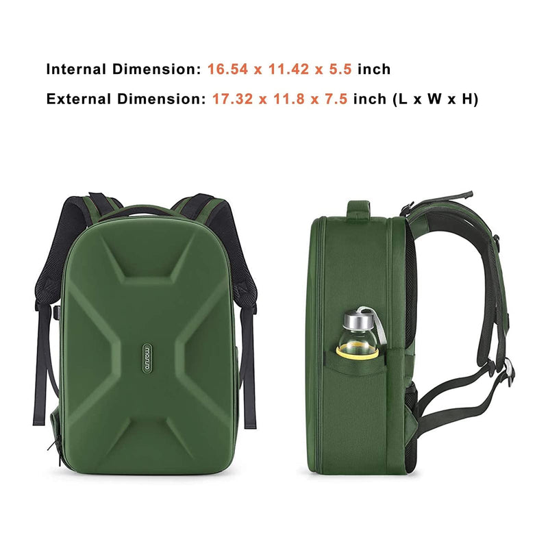 MOSISO Camera Backpack, DSLR/SLR/Mirrorless Photography Camera Bag | 15-16 inch Waterproof Hardshell Case with Tripod Holder&Laptop Compartment Compatible with Canon/Nikon/Sony, Army Green