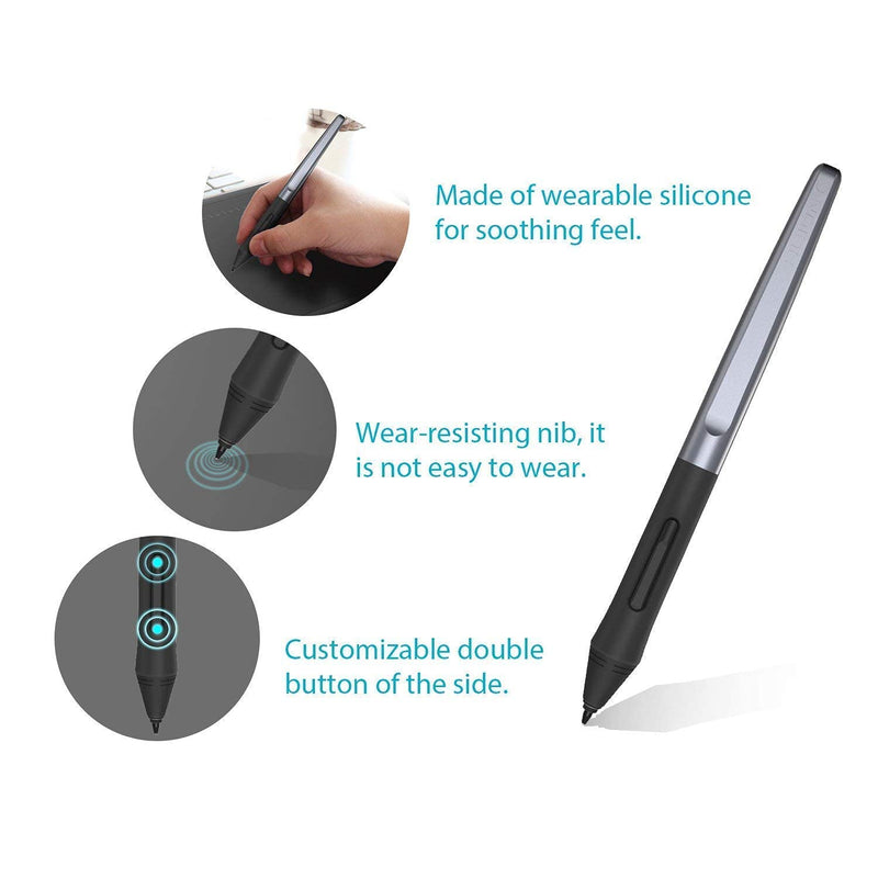Huion Inspiroy H1060P Graphics Drawing Tablet with 2 PCS Digital Pen PW100, OTG Adapter Included