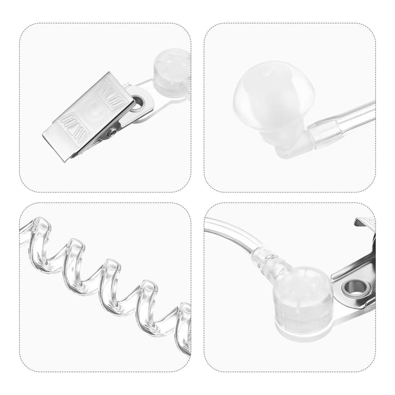 4 Packs Spy Ear Piece Toys Security Headset Earpiece Agent Spy Earpiece Costume Prop, Replacement Acoustic Tube for 2-Way Radio Audio Headsets