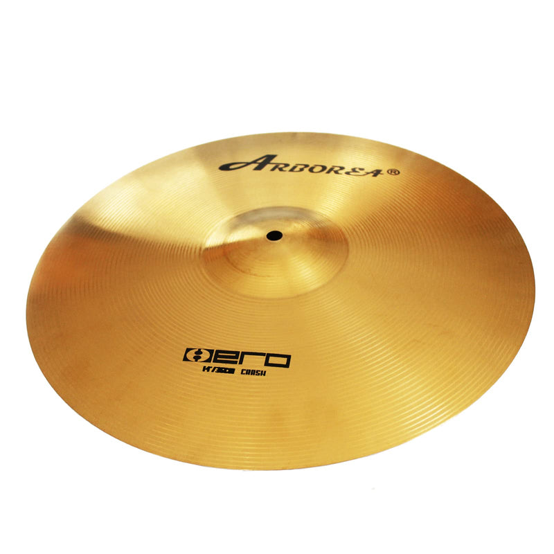 Arborea Brilliant Finish 14" Crash Cymbal Bright Sound Drum Practice Cymbal for Drum Set 14"Crash