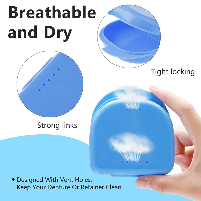 2 PCS Orthodontic Retainer Case,Retainer Case,Denture Case with Ventilation Holes for Mouth Guard and Floss