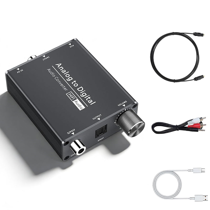[AUSTRALIA] - Analog to Digital Audio Converter, RCA to Optical w/ 3.5mm AUX Jack Toslink, Coaxial Adapter with Adjustable Volume RCA to Optical Converter 