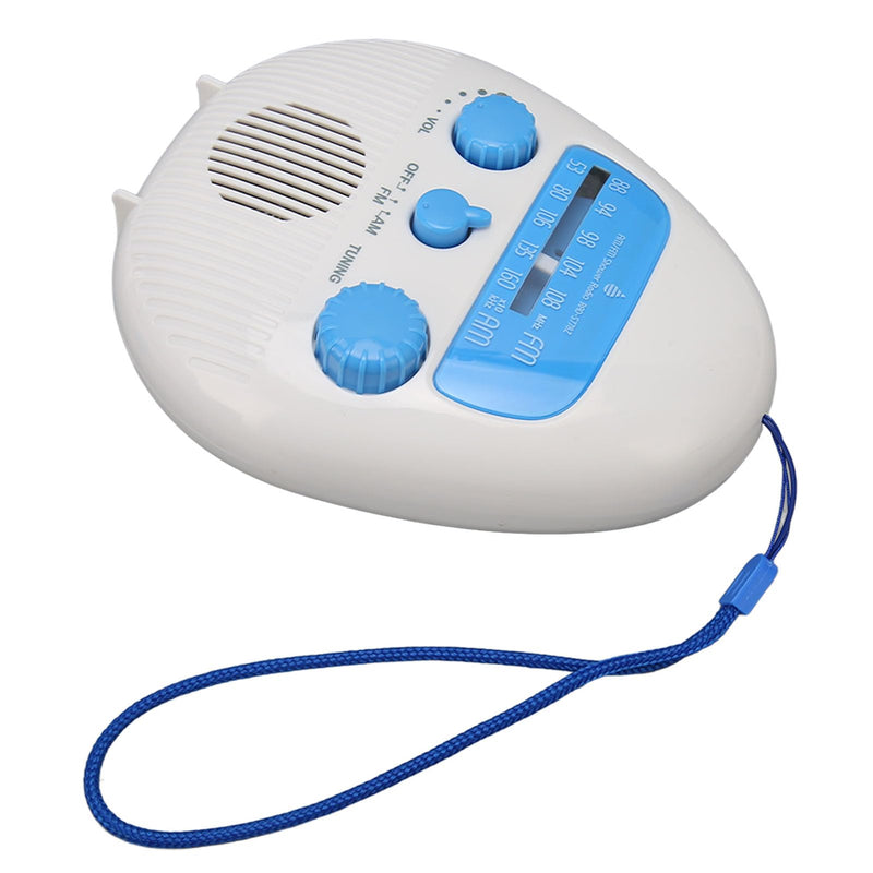 Waterproof Shower Radio, Waterproof AM FM Radio, Portable ABS Bathroom Radio Built in Speaker Battery Operated Shower Radio