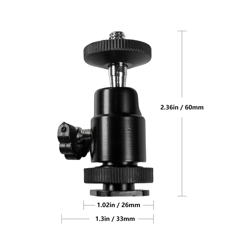 [AUSTRALIA] - Hot Shoe Phone Mount for Camera, Ball Head Adapter with Phone Clamp - 360° Rotatable Smartphone Holder for DSLR/Mirrorless/Action Cam Live Streaming 