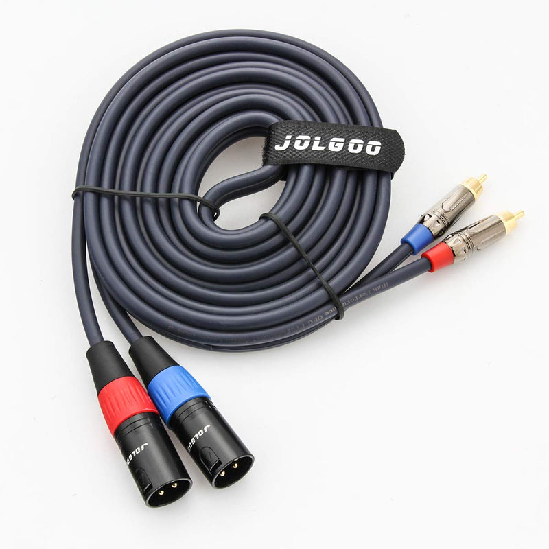 RCA to XLR Cable - Dual RCA/XLR Male HiFi Audio Cable, 10 Feet, 4N OFC Wire, for Amplifier, Mixer, Microphone Dual RCA Male to Dual XLR Male
