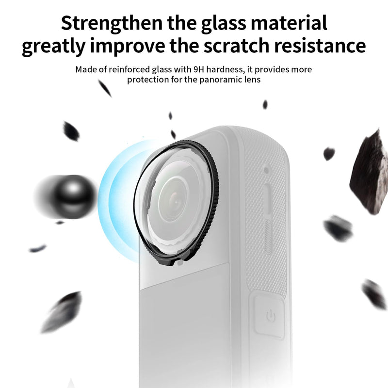 Accessories Kit for Insta360 X5 Lens Guard Protective Case Glass Tempered Glass Screen Protector Silicone Protective Cover and Lens Cap Camera Case