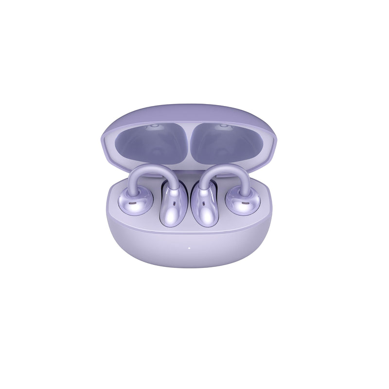 HONOR Choice Earbuds Clip, 36 Hours Bluetooth Headphones, Noise Cancelling Open-Ear Headphones, Bluetooth 5.3 Headset with Microphone, IP54 Wireless Earphones, Purple