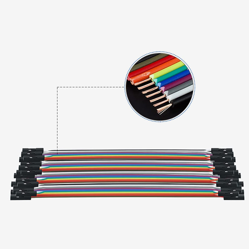 120 Pin Dupont Jumper Wires, 20 cm Wire Length (40Pin Male to Female, 40Pin Male to Male, 40 Pin Female to Female), with Arduino and Raspberry Pi Projects (Set of 3) 1 Pack (Set of 3)