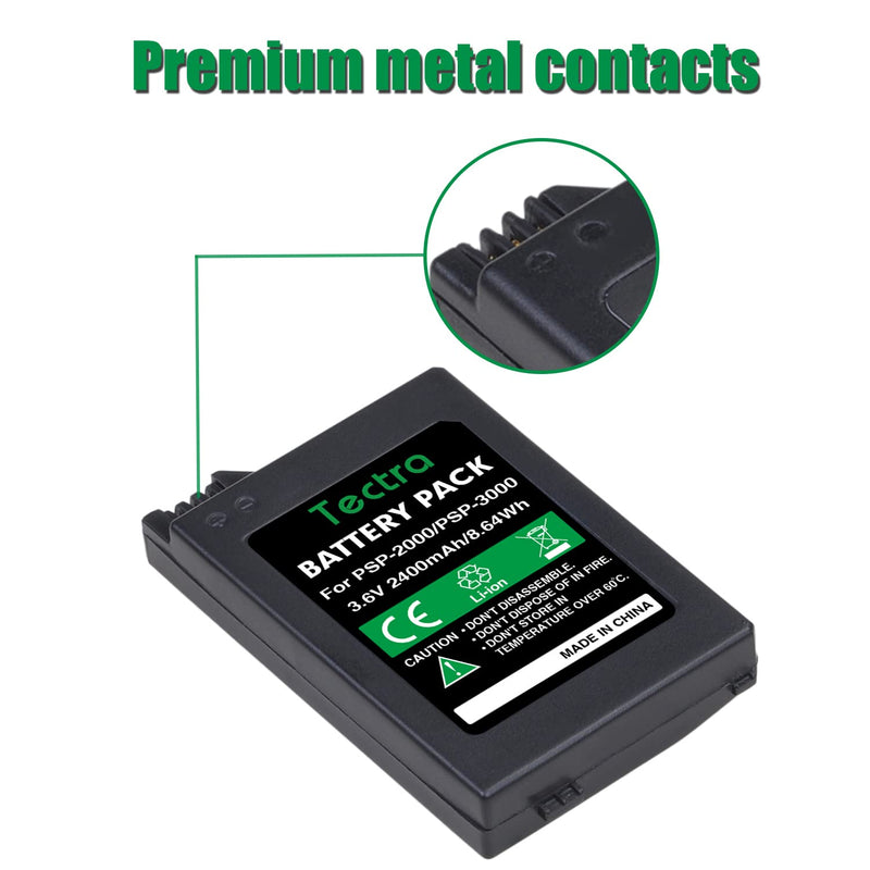 PSP 2000 Battery, 2400mAh 3.6V Rechargeable Battery Replacement for Sony PSP 3000 / PSP Slim 2000, PSP-2001, PSP-3000, PSP-3001, PSP-3002, PSP-3004, PSP-S110 Console 1 battery