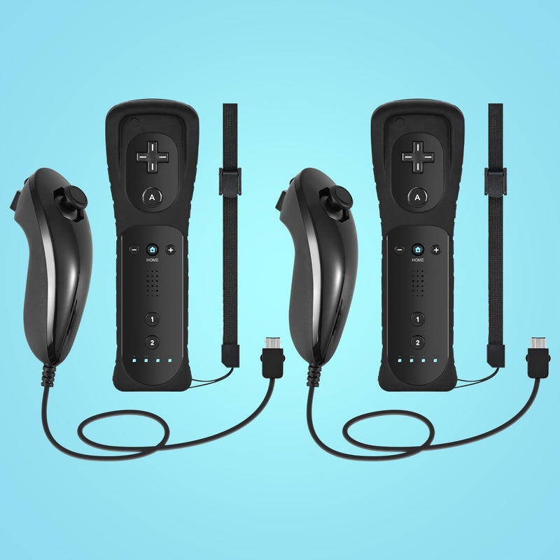 Wii Controller 2 Pack with 2 Nunchucks,Wii Remote for Wii/Wii U,Support Speaker and Vibration