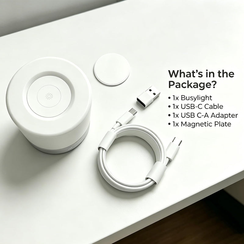 USB Status Busylight – Compatible with Microsoft Teams, Zoom, and Cisco Jabber/Webex – Auto-Syncs (Free Software Required) or Tap to Manually Change Color – Real-Time Availability for Office