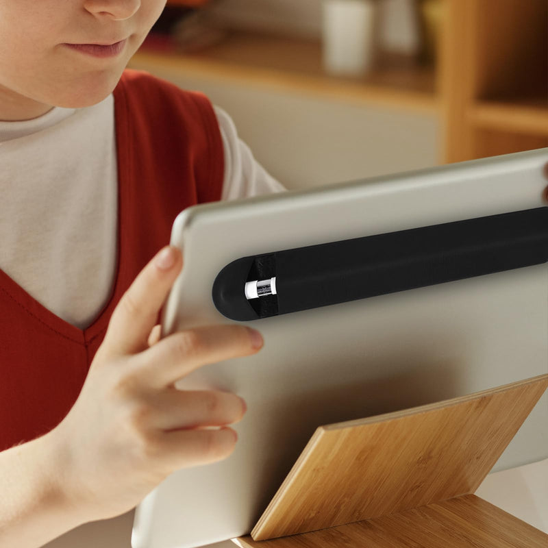 Adhesive Pencil Holder Compatible with Apple Pencil 1st Generation and 2nd Gen, Elastic Storage Sleeve Case Compatible with iPad Pen USB C, and Some Other Stylus, with Pocket for Pencil Cap