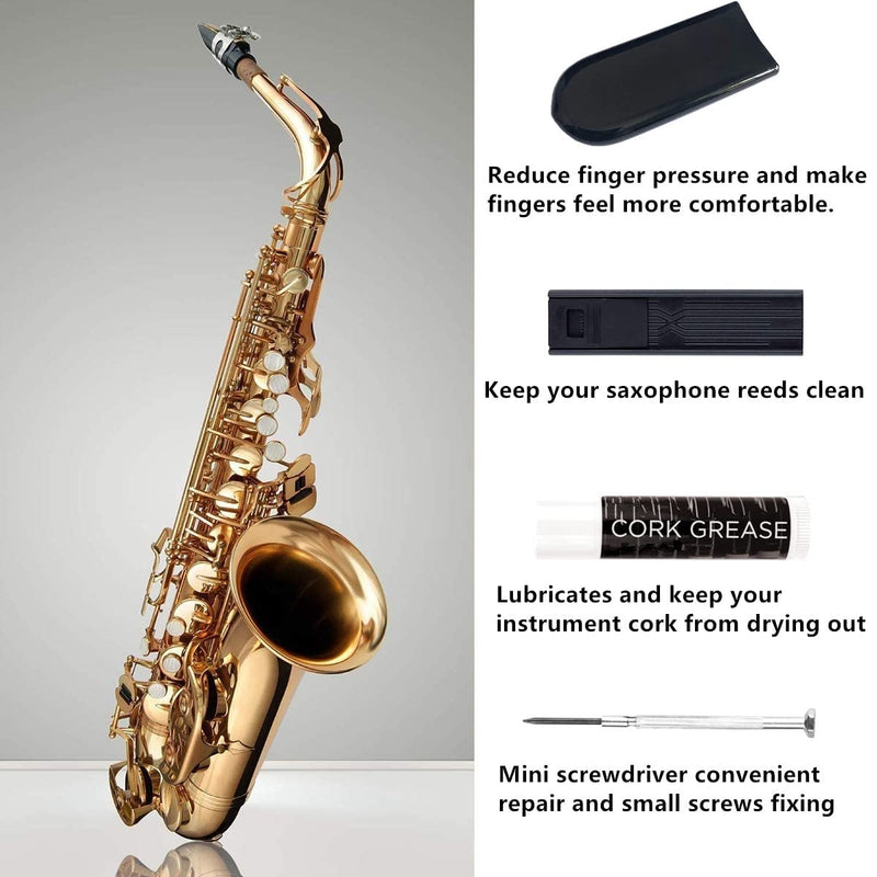 Saxophone Cleaning kit, Clarinet Cleaning Kit with Maintenance Kit,Cork Grease,Swab,Strap,Cleaning Cloth,Thumb Rest,Reed Case,Mouthpiece Brush and More blue