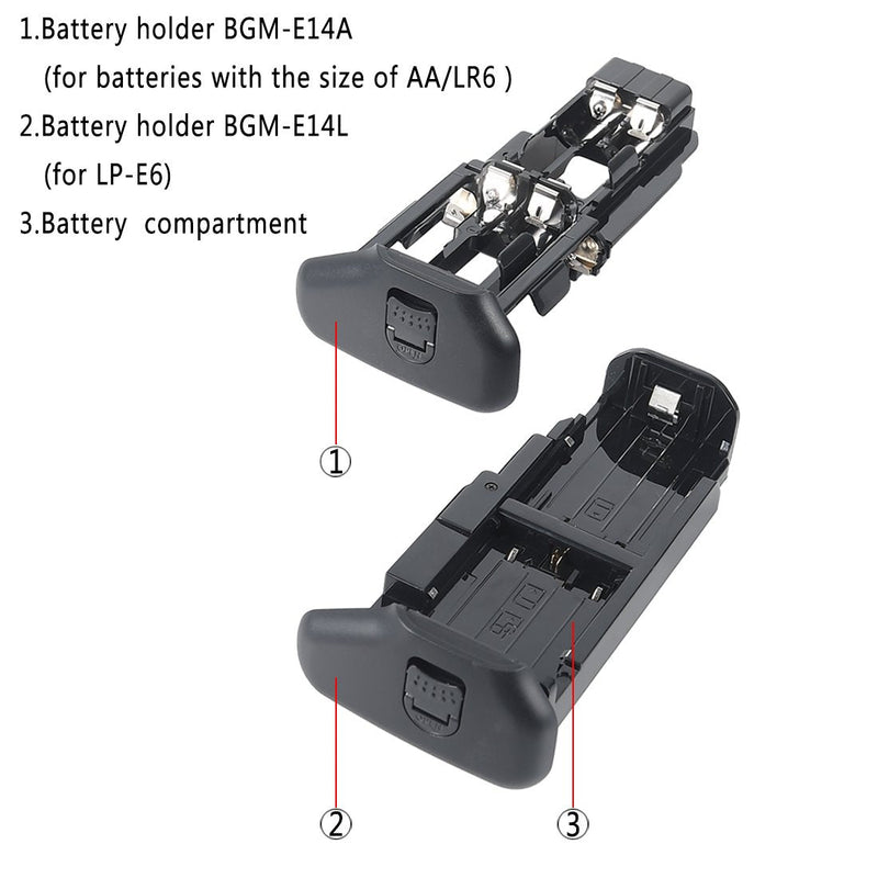 DSTE Pro BG-E14 Vertical Battery Grip Compatible with Canon EOS 70D 80D 90D SLR Digital Camera, Working with LP-E6 LP-E6N (Battery not Included)