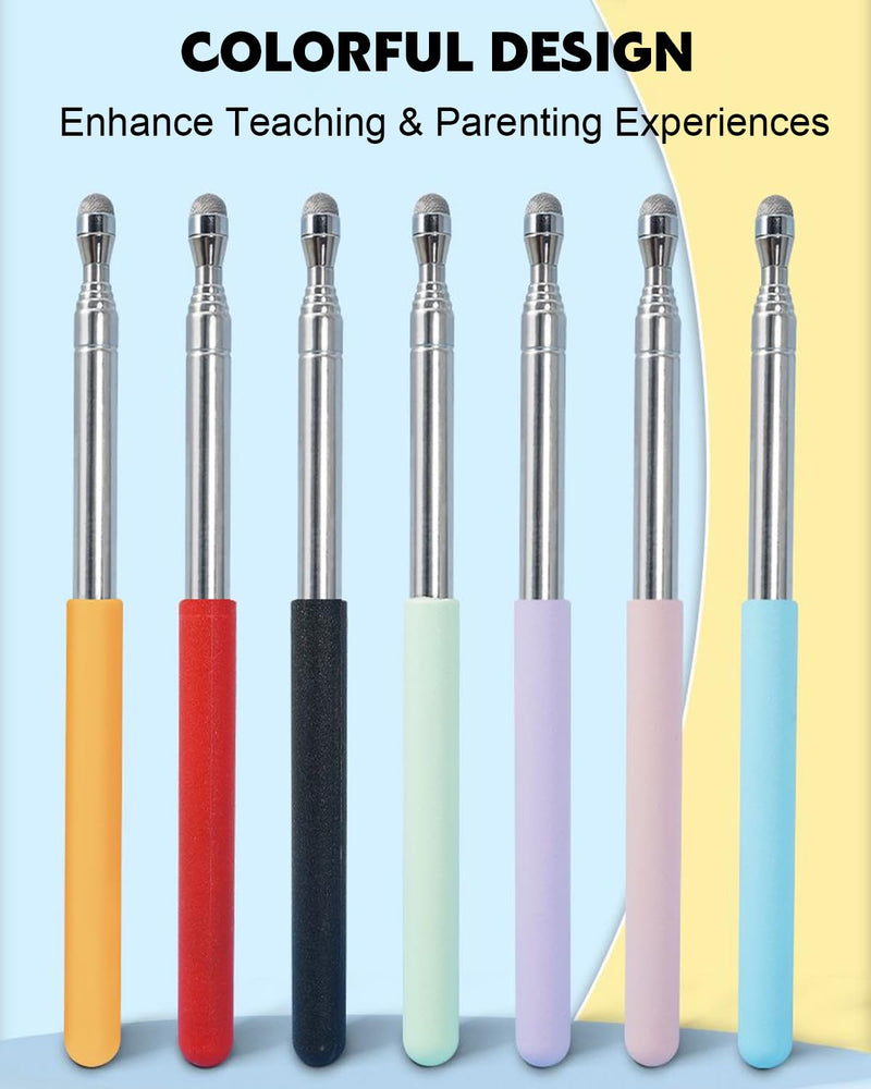 Telescoping Poiner Stick for Classroom Teacher Kids Reading, Dumero Retractable Stylus Pointer for Touchscreens, Extendable Presentation Pointers, Classroom Must Have Supplies Essentials, Black 1 Pack