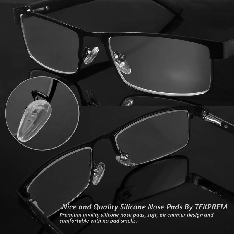 Eyeglasses Nose Pads, TEKPREM Glasses Nose Pads Replacement Repair Tools Kit with 5 Pairs of Air Chamber Silicone Nose Pads,Screws,Screwdrivers,Tweezer and Cleaning Cloth for Glasses and Sunglasses