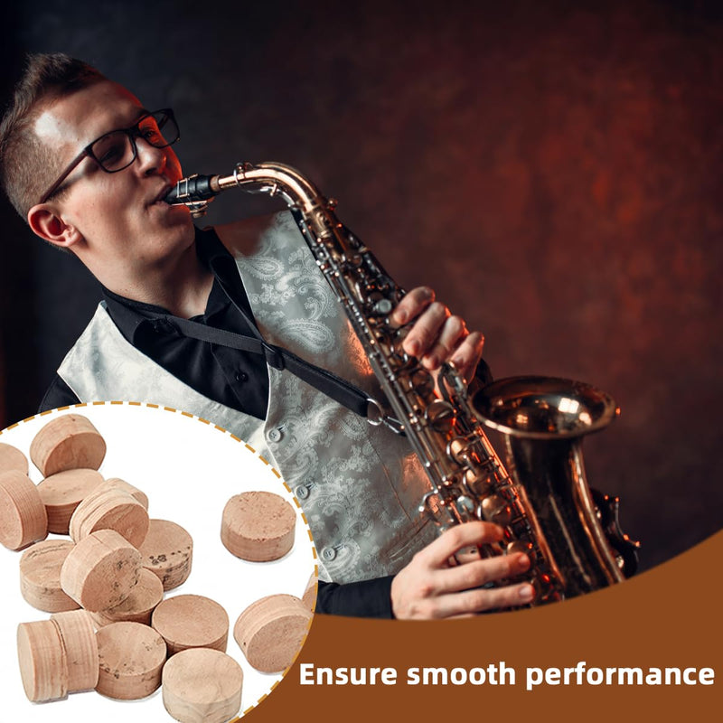 Trombone Cork Trumpet Spit Valve Trumpet Corks Water Key Cork Pad for Musical Instrument Replacement Accessories Set of 20
