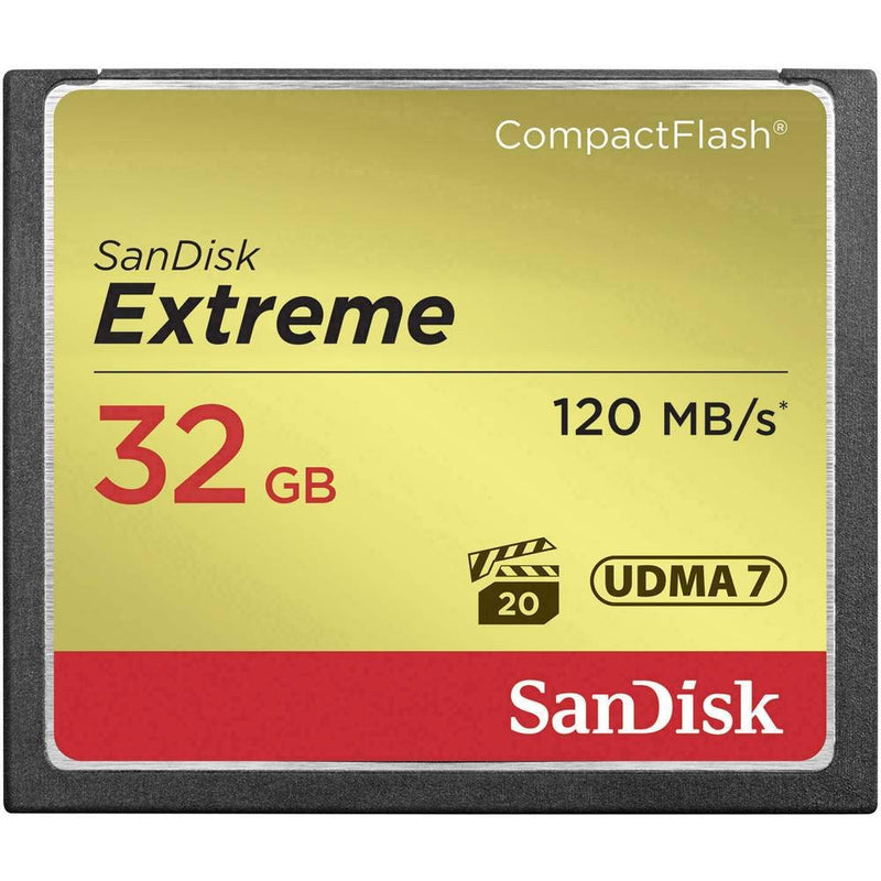 SanDisk Extreme 32GB Compact Flash Memory Card UDMA 7 Speed Up To 120MB/s SDCFXS-032G-A46