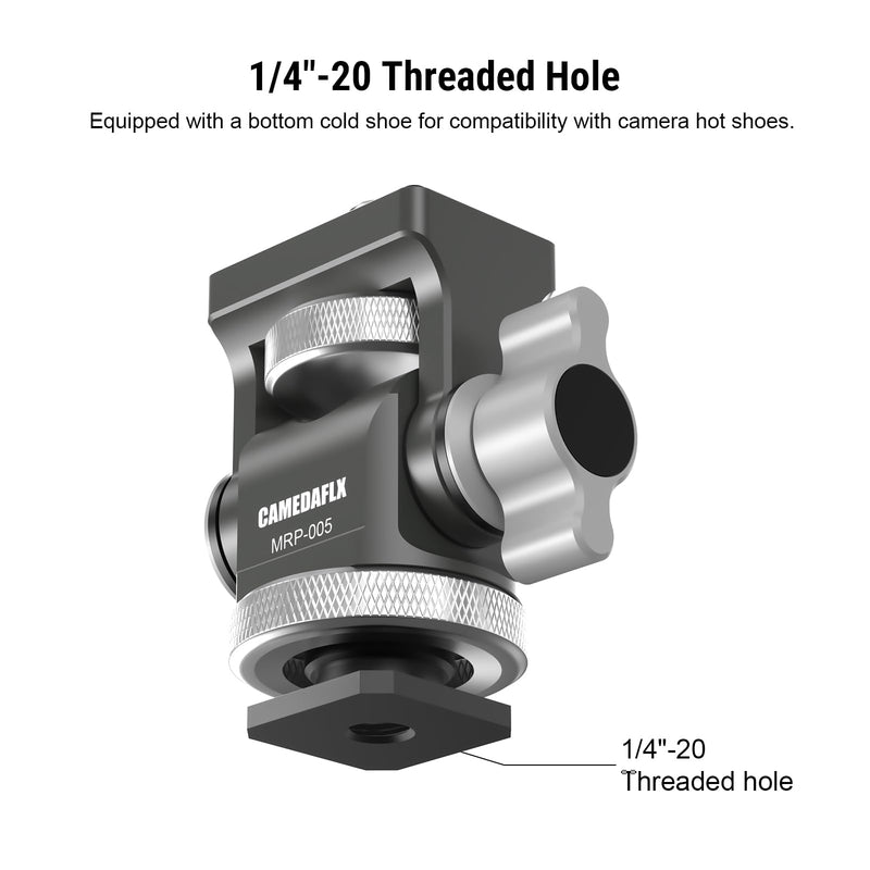 [AUSTRALIA] - Tilt Adjustable Camera Monitor Mount,Swivel Field Monitor Holder with Cold Shoe Mount 1/4"-20 Screw for 5” and 7”Monitor(Grey). Grey 