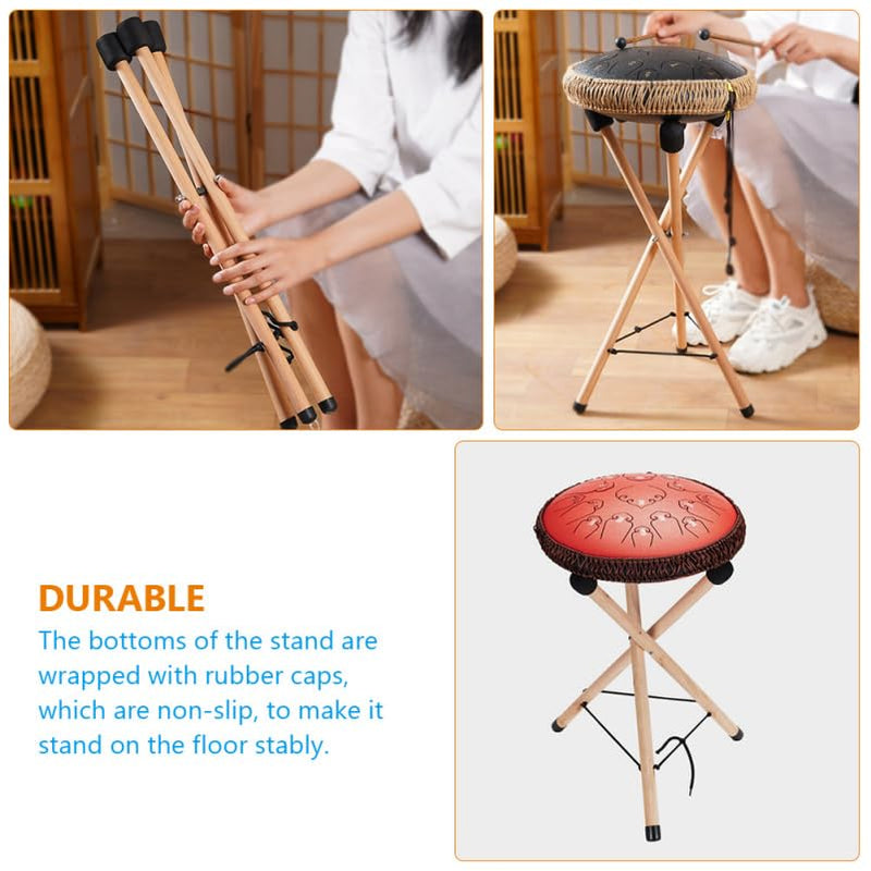 VICASKY Handpan Stand Steel Drum Hand Pan Bongo Stick Display Holder Sticks Rack Car Mounted Lightweight Djembe Floor Tongue Wood Bracket Vaguelly Portable Tripod Show Racks For Drums Instruments