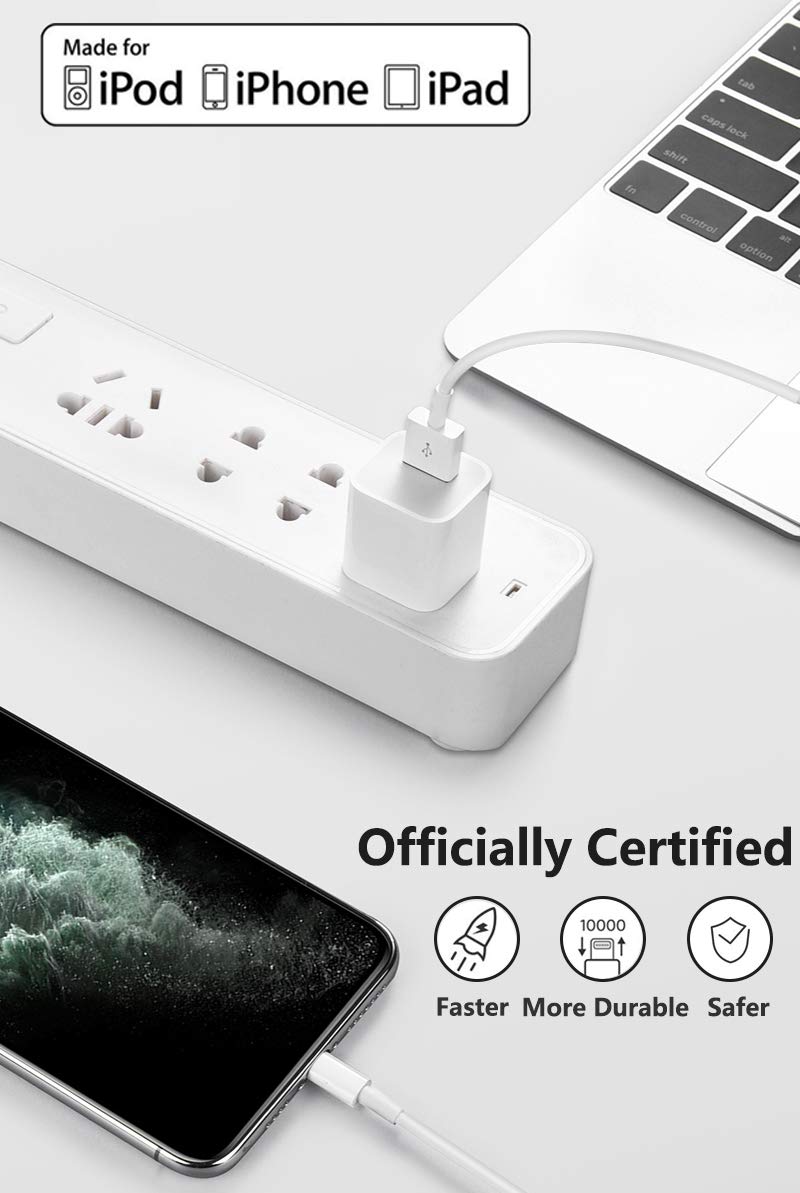 [AUSTRALIA] - 4Pack [Apple MFi Certified] Charger Lightning to USB Charging Cable 6FT Cord Compatible iPhone 14/13/12/11 Pro/11/XS MAX/XR/8/7/6s Plus,iPad Pro/Air/Mini,iPod Touch 4 