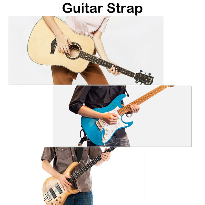4 Pcs Guitar Straps, Adjustable Acoustic and Electric Bass Strap, Acoustic Electric Guitar Straps for Musical Instrument