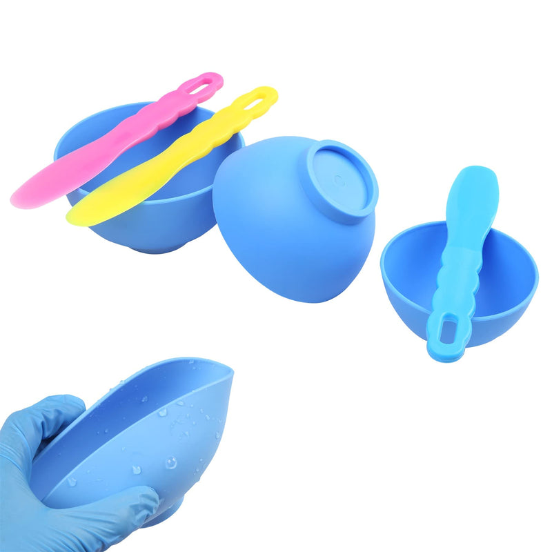 Dental Optispatel Material Mixing Bowl with 3 x Coloured Spatulas / Plastic Spatulas for Alginate Impressions and Plaster Materials (6 Pieces)